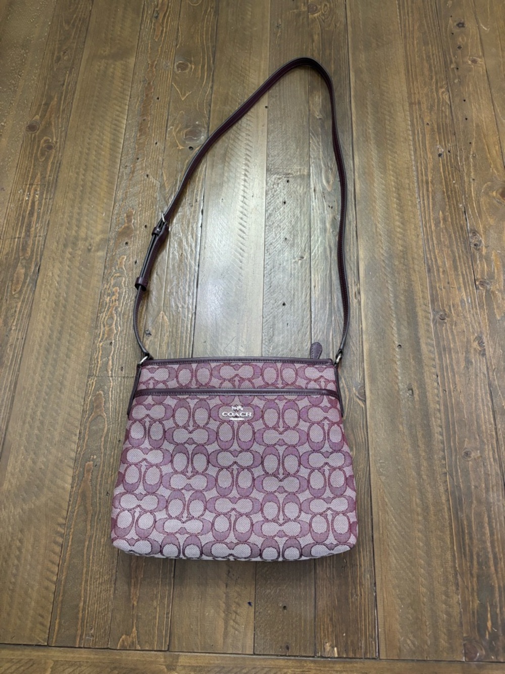 Coach Signature Jacquard File Crossbody Bag